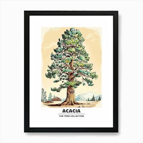 Acacia Tree Storybook Illustration 2 Poster Art Print