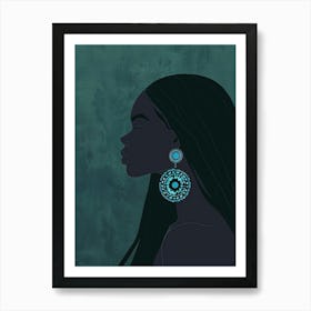 Illustration Of A Woman With Earrings Art Print