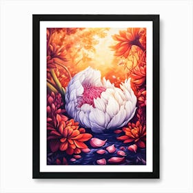 Flower In The Water Art Print