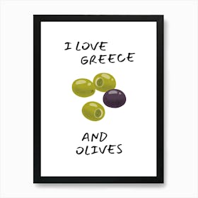 Greece and olives Art Print