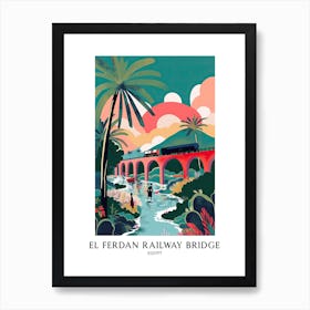 El Ferdan Railway Bridge Egypt Colourful 2 Travel Poster Art Print