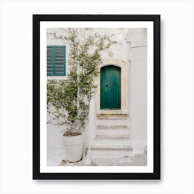 Green Door in Ostuni, Puglia, Italy | Cita Bianca | Travel Photography Art Print