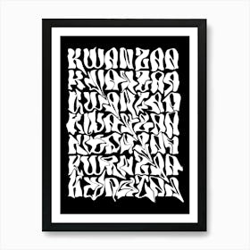 White Kwanzaa Wave Typography Poster