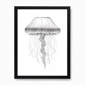 Box Jellyfish Drawing 1 Art Print