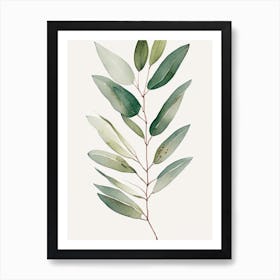 Wax Myrtle Leaf Minimalist Watercolour 2 Art Print