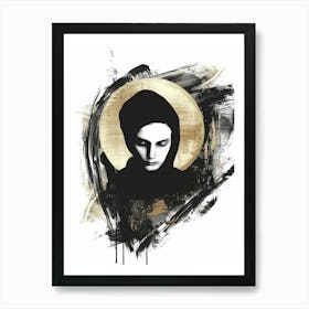 Woman In Black And Gold 3 Art Print