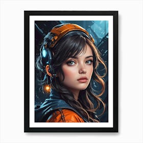 Futuristic Girl 1 Art Print