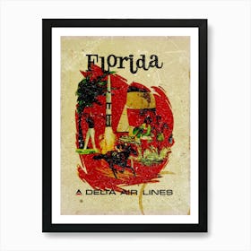 Vintage Travel Poster ― Florida Delta Air Lines Art Print