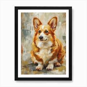 Pembroke Welsh Corgi Acrylic Painting 6 Art Print