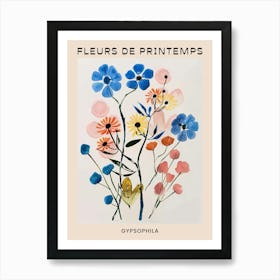 Spring Floral French Poster  Gypsophila 4 Art Print