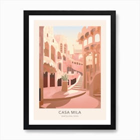 The Casa Mila Barcelona Spain Travel Poster Art Print