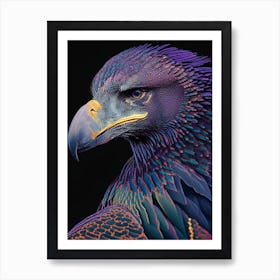 Vulture Pointillism Bird Art Print