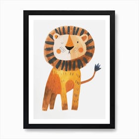 African Lion Night Hunt Clipart 1 Art Print