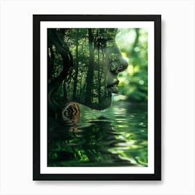 Portrait Of A Woman In The Forest Art Print