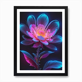 Illuminating Nature In Neon Harmony Art Print