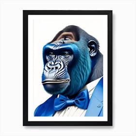 Gorilla In Bow Tie Gorillas Decoupage 1 Art Print
