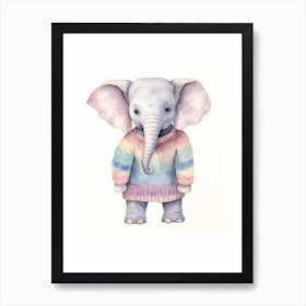 Baby Animal Watercolour Elephant 2 Art Print