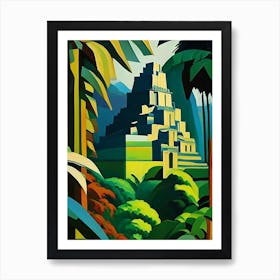 Tikal National Park Guatemala Cubo Futuristic Art Print