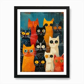 Group Of Cats 16 Art Print