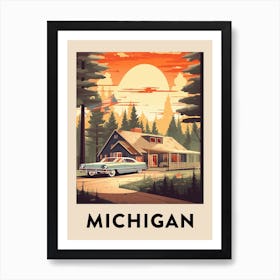 Vintage Travel Poster Michigan Art Print