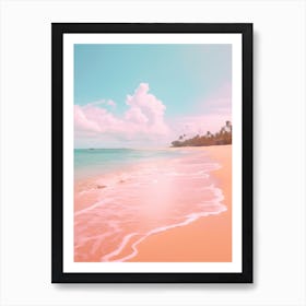 Icacos Beach Puerto Rico Turquoise And Pink Tones 2 Art Print