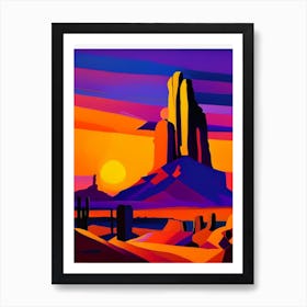 Geometric Desert Sunset 2 Art Print