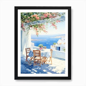 Mykonos Summer Watercolour 7 Art Print