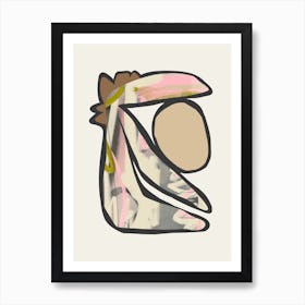 Funky Leaf Brown Pink Art Print