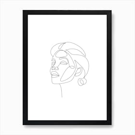 Woman's Face Outline Line Art Wall Print Art Print