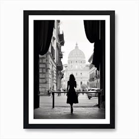 Rome, Italy, Mediterranean Black And White Photography Analogue 2 Art Print