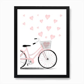Heart Love Bike Art Print