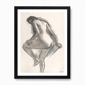 Naked Woman, Bather Sponging Her Knee, Edgar Degas Art Print