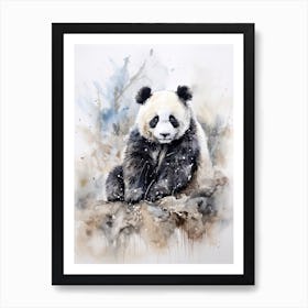 Panda Art In Watercolor Painting Style 1 Art Print