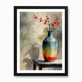 Watercolor Of A Vase Art Print