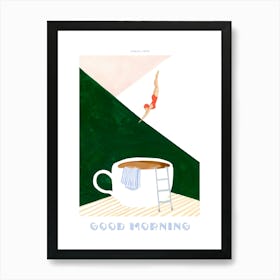 Coffee Diver Art Print