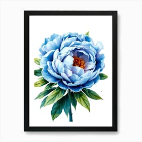 Blue Peony Art Print