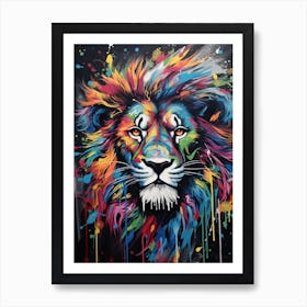 Lion Art Painting Graffiti Style 4 Art Print