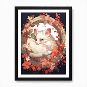 An Illustration Of A Sleeping Possum 4 Art Print