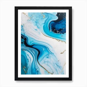 Water Splatter Water Waterscape Marble Acrylic Painting 1 Art Print
