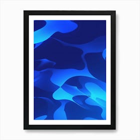 Abstract Blue Camouflage Art Print