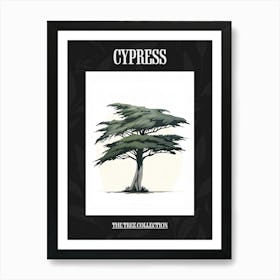 Cypress Tree Pixel Illustration 3 Poster Art Print