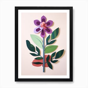 Cut Out Style Flower Art Lilac 2 Art Print