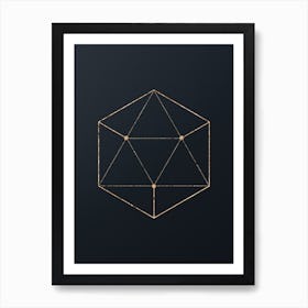 Abstract Geometric Gold Glyph on Dark Teal n.0240 Art Print