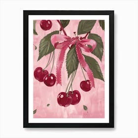 Cute Cherries Pattern Art Print