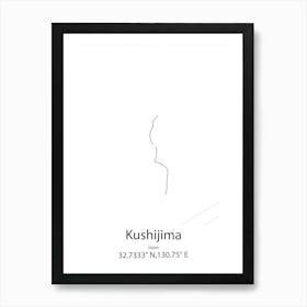 Kushijima,Japan Minimalist Map Poster