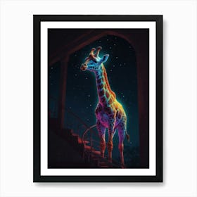 Neon Giraffe 3 Art Print