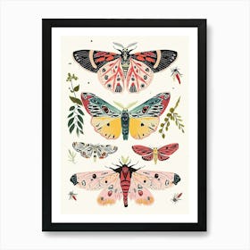 Colourful Insect Illustration Butterfly 4 Art Print