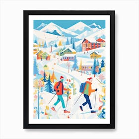 La Plagne   France, Ski Resort Illustration 2 Art Print