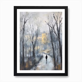 Winter City Park Painting Villa Borghese Gardens Rome 1 Art Print