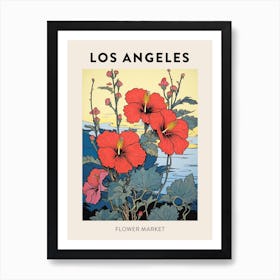 Los Angeles United States Botanical Flower Market Poster Art Print